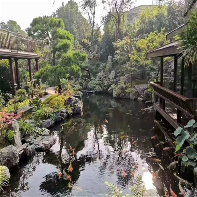 阿勒泰小庭院假山鱼池